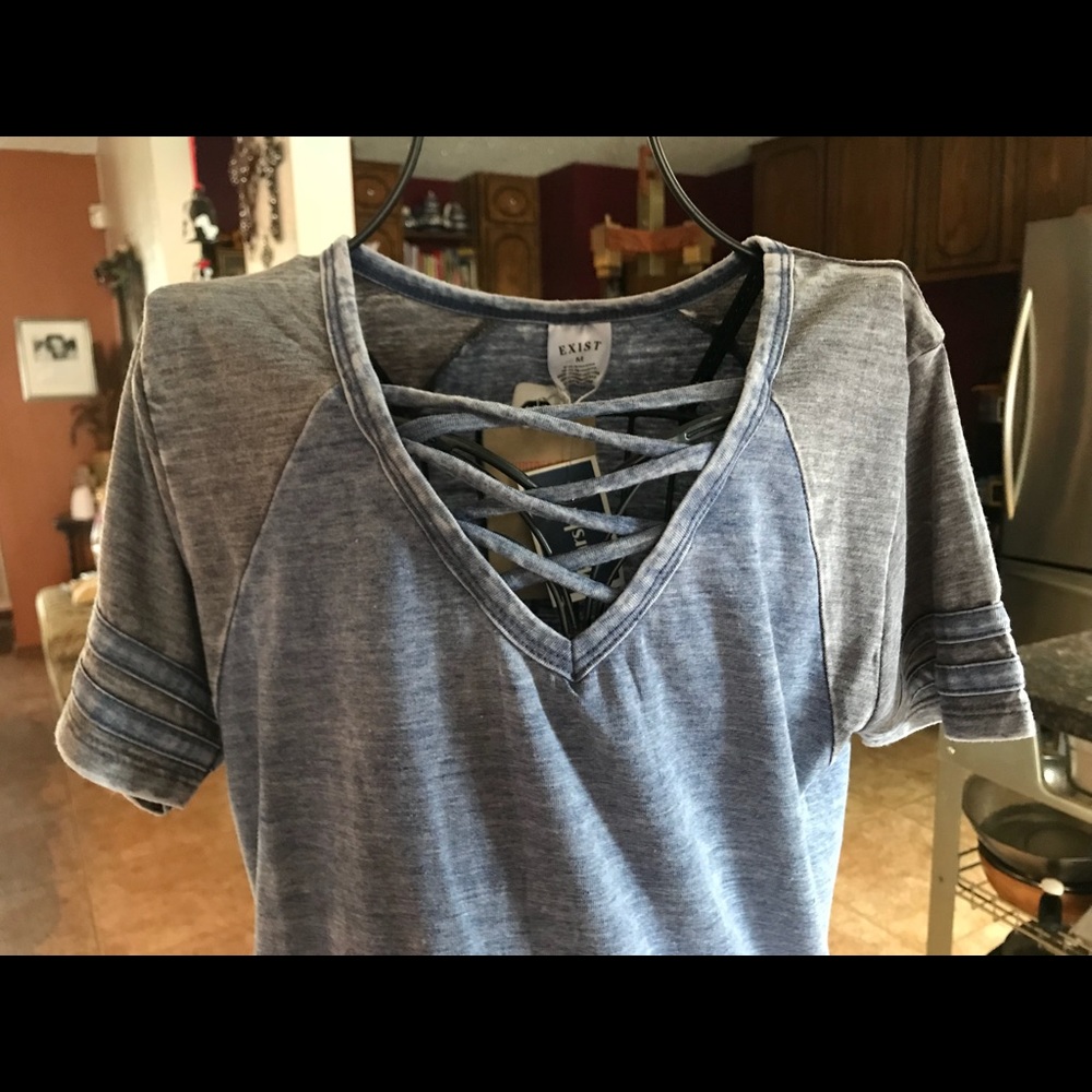💕Blue and Gray T-shirt dress